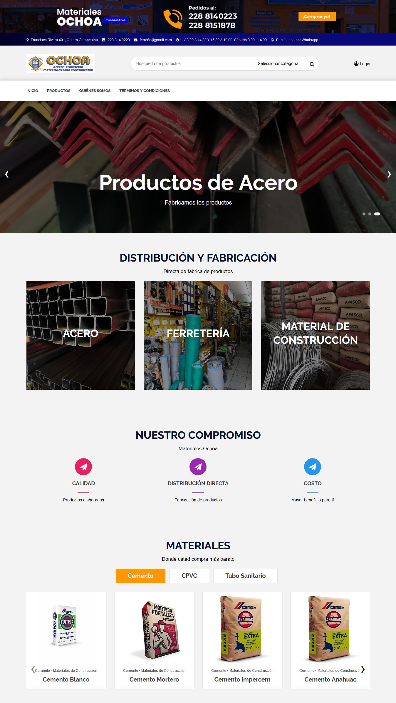 Materiales Ochoa | Xalapa | Ferretería Aceros y Construcción